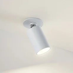 Arcchio indbygningsspot Davin, hvid, cylinder, sæt med 2 stk