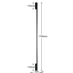 Arcchio Ivano LED-væglampe, 170 cm, sort