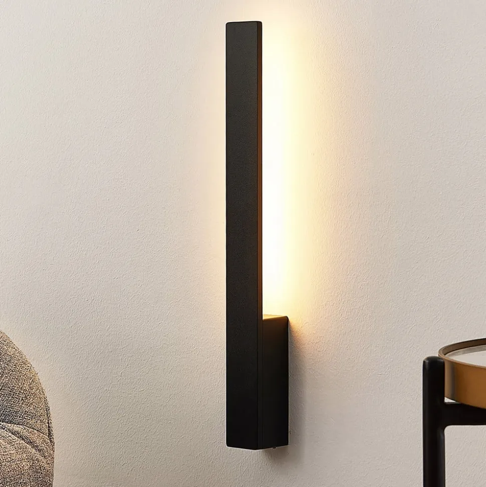 Arcchio Ivano LED-væglampe, 42,5 cm, sort, metal