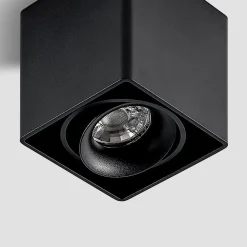 Arcchio Kubika downlight, 9 cm, sort, 1 lyskilde, metal