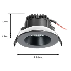Arcchio LED-downlight Aryx, sort, 2.700K