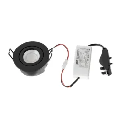 Arcchio LED-downlight Eliar rund sort CCT drejelig