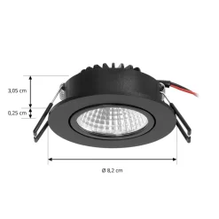 Arcchio LED-downlight Zarik sort, 3.000K