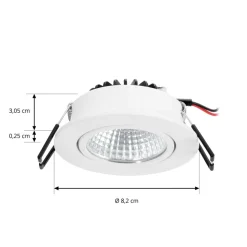 Arcchio LED-downlight Zarik, hvid, 3.000K