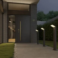 Arcchio LED-gadelampe Yolena, sensor, 100 cm, antracit