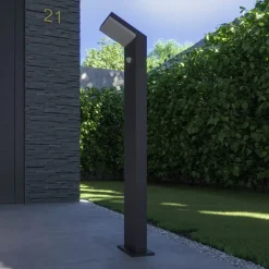 Arcchio LED-gadelampe Yolena, sensor, 100 cm, antracit