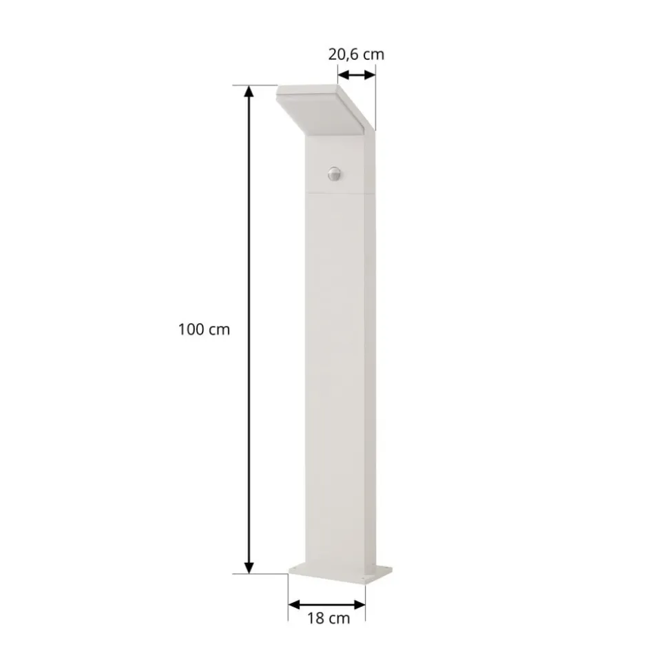 Arcchio LED-gadelampe Yolena, sensor, 100 cm, hvid, IP54