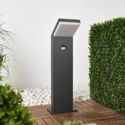 Arcchio LED-gadelampe Yolena, sensor, 60 cm, antracit