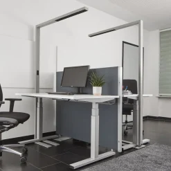 Arcchio LED-gulvlampe til kontor Jolinda, sølv, CCT, sensor,