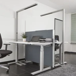 Arcchio LED-gulvlampe til kontor Jolinda, sølv, 4.000 K, sensor