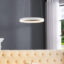 Arcchio LED-hængelampe Albiona, hvid, 1 ring, Ø 40 cm