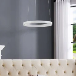 Arcchio LED-hængelampe Albiona, hvid, 1 ring, Ø 40 cm