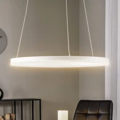 Arcchio LED-hængelampe Albiona, hvid, 1 ring, Ø 60 cm
