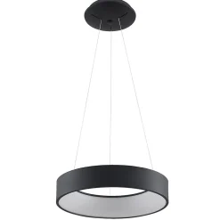 Arcchio LED-hængelampe Aleksi, Ø 45 cm, sort, metal, CCT
