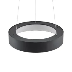Arcchio LED-hængelampe Aleksi, Ø 45 cm, sort, metal, CCT