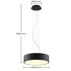 Arcchio LED-hængelampe Noabelle, sort, 40 cm, metal