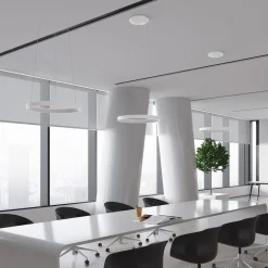 Arcchio LED-hængelampe Vivy, Ø 58 cm, hvid, metal