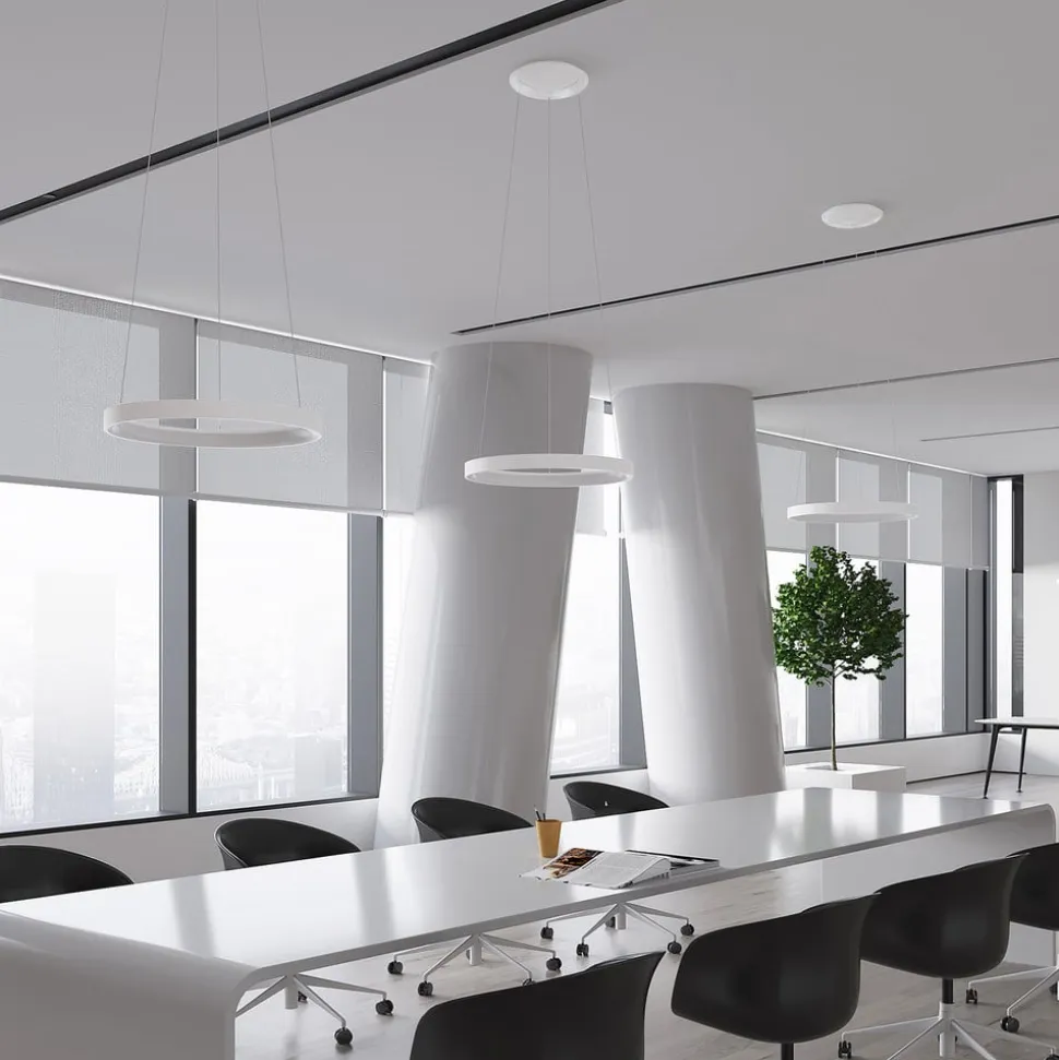 Arcchio LED-hængelampe Vivy, Ø 58 cm, hvid, metal