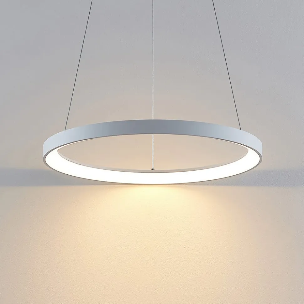Arcchio LED-hængelampe Vivy, Ø 58 cm, hvid, metal