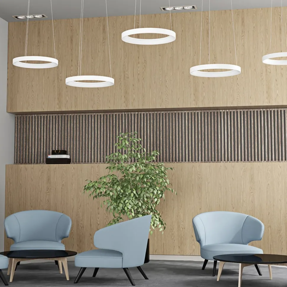 Arcchio LED-hængelampe Vivy, Ø 38 cm, hvid, metal