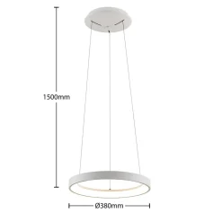 Arcchio LED-hængelampe Vivy, Ø 38 cm, hvid, metal
