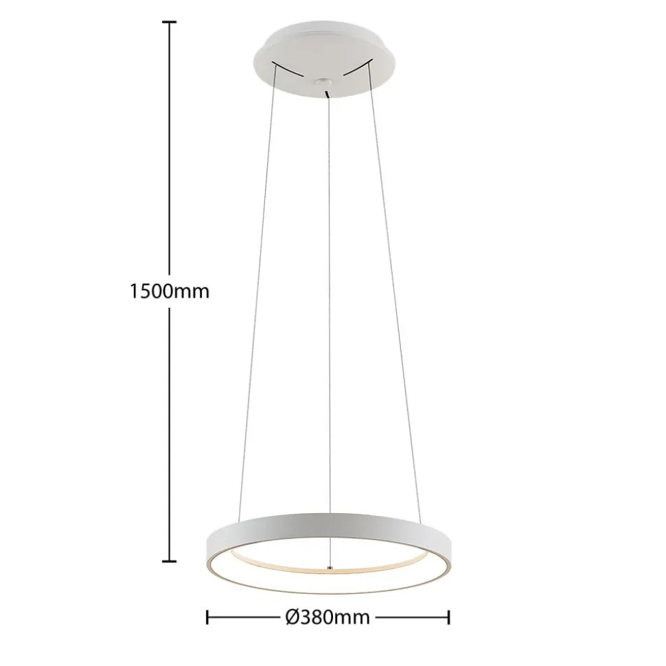 Arcchio LED-hængelampe Vivy, Ø 38 cm, hvid, metal