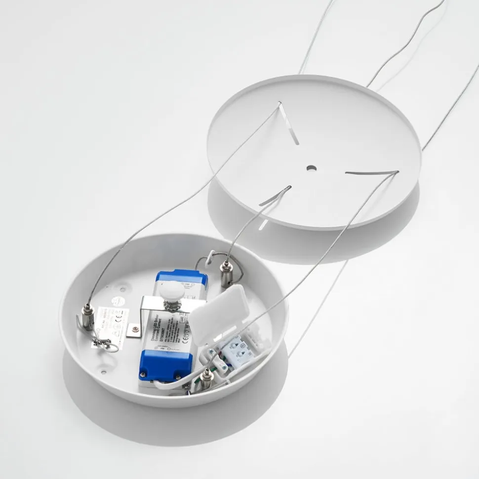 Arcchio LED-hængelampe Vivy, Ø 38 cm, hvid, metal