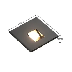 Arcchio LED-indbygningslampe Vexi, 7,5 cm x 7,5 cm, sort, CCT