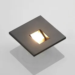 Arcchio LED-indbygningslampe Vexi, 7,5 cm x 7,5 cm, sort, CCT