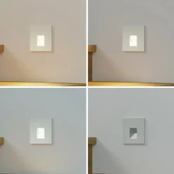 Arcchio LED-indbygningslampe Vexi, 7,5 cm x 7,5 cm, sølv, CCT