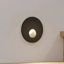 Arcchio LED-indbygningslampe Vexi, Ø 7,5 cm, sort, aluminium, CCT