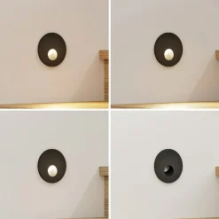 Arcchio LED-indbygningslampe Vexi, Ø 7,5 cm, sort, aluminium, CCT