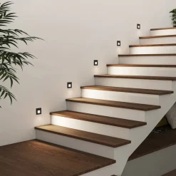 Arcchio LED-indbygningslampe Vexi, 7,8 cm x 7,8 cm, sort, CCT