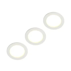 Arcchio LED-indbygningslampe Milaine, hvid, dæmpbar, sæt med 3 stk