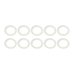 Arcchio LED-indbygningslampe Milaine, hvid, dæmpbar, sæt med 10 stk