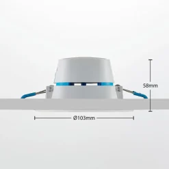 Arcchio LED-indbygningslampe Milaine, hvid, dæmpbar, sæt med 10 stk