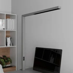 Arcchio LED-klemmelampe Jolinda, sølv, metal, dæmpbar