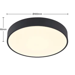 Arcchio LED-loftlampe Vanida, sort, Ø 40 cm, op/ned