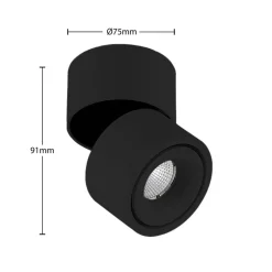 Arcchio LED-loftspot Rotari, 980lm, 1 lyskilde, sort