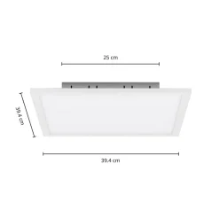 Arcchio LED-panel, CCT Lysander, 39 cm, hvid, aluminium