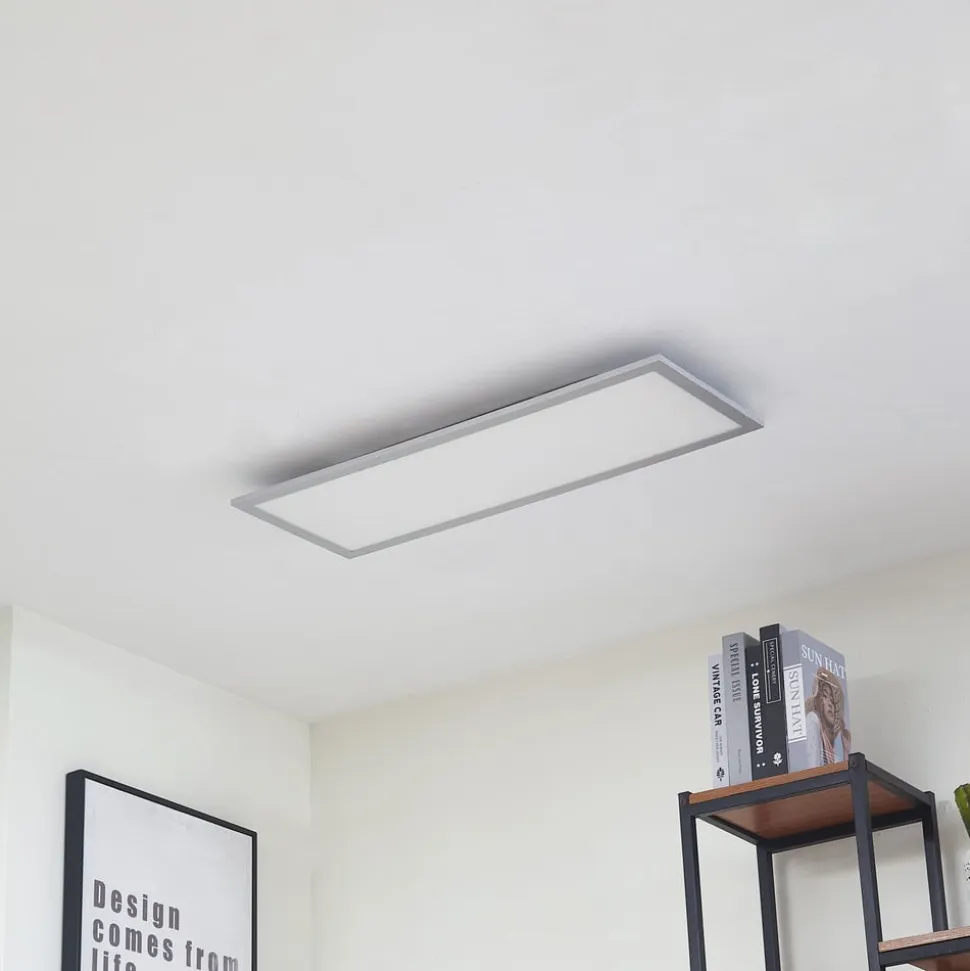 Arcchio LED-panel Lyndra, 80 cm, sølv, aluminium, dæmpbar, CCT