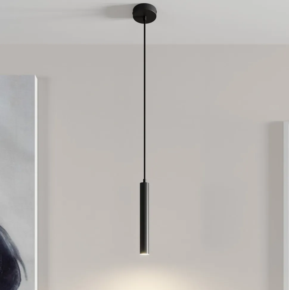 Arcchio LED-pendellampe Franka, 1 lyskilde, Ø 4 cm, sort
