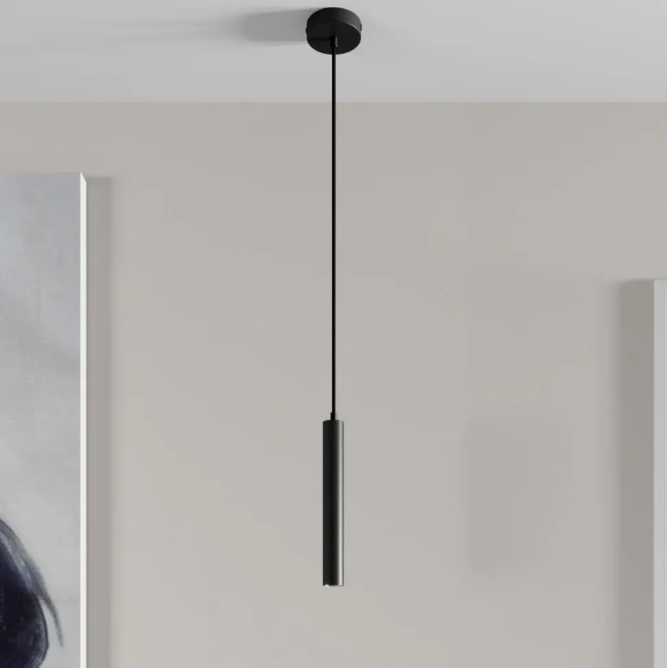 Arcchio LED-pendellampe Franka, 1 lyskilde, Ø 4 cm, sort