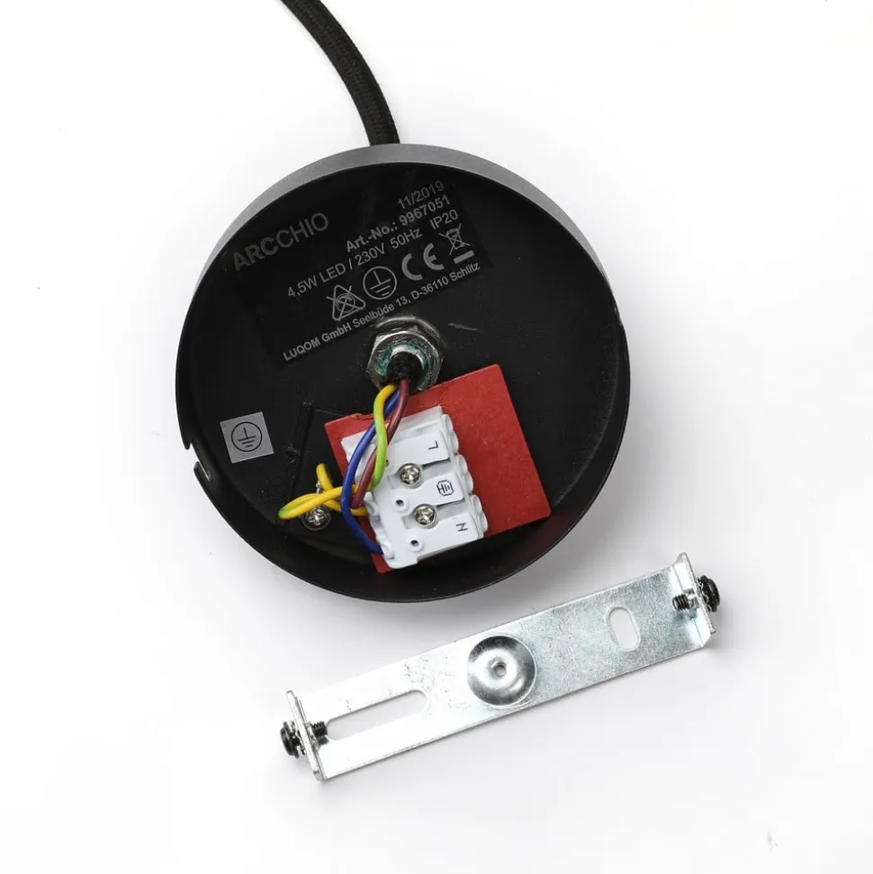 Arcchio LED-pendellampe Franka, 1 lyskilde, Ø 4 cm, sort