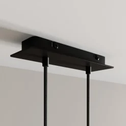 Arcchio LED-pendellampe Franka, 2 lyskilder, sort, aluminium