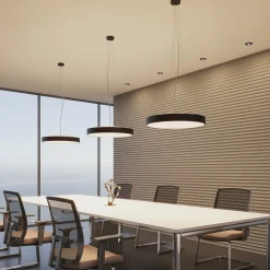 Arcchio LED-pendellampe Vanida, sort, Ø 60 cm, op/ned