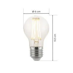 Arcchio LED-pære, filament, E27, 6,5W, klar, 2.700K