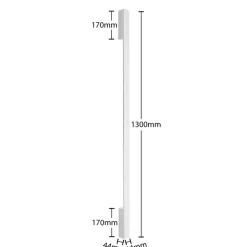 Arcchio LED-væglampe Ivano, 130 cm, hvid, aluminium