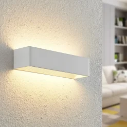 Arcchio LED-væglampe Karam, 37 cm, hvid, metal, op/ned