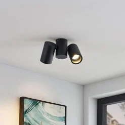 Arcchio loftlampe Gesina, 2-lys, sort, aluminium, 17,5 cm